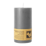 Stumpenkerze aus Paraffin, Grau, 50/90 mm, KERZENFARM HAHN, Brenndauer ca. 29h - luterne.shop