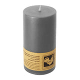 Stumpenkerze aus Paraffin, Grau, 50/90 mm, KERZENFARM HAHN, Brenndauer ca. 29h - luterne.shop