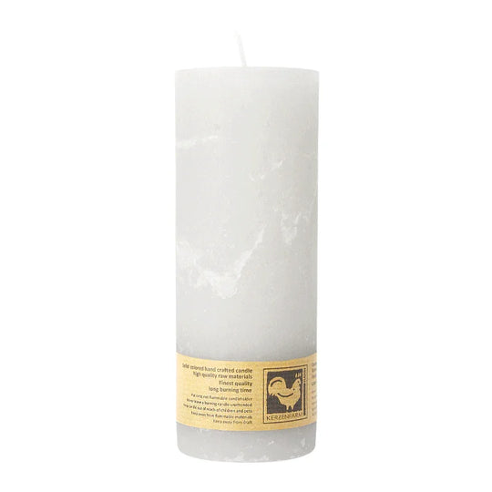 Stumpenkerze aus Paraffin, Elfenbein, Country, 70/190 mm, KERZENFARM HAHN, Brenndauer ca. 72h