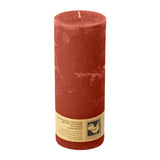 Stumpenkerze aus Paraffin, Rost, Country, 70/190 mm, KERZENFARM HAHN, Brenndauer ca. 72h - luterne.shop