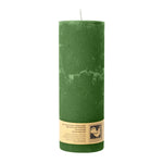 Stumpenkerze aus Paraffin, Dunkelgrün, Country, 70/190 mm, KERZENFARM HAHN, Brenndauer ca. 72h
