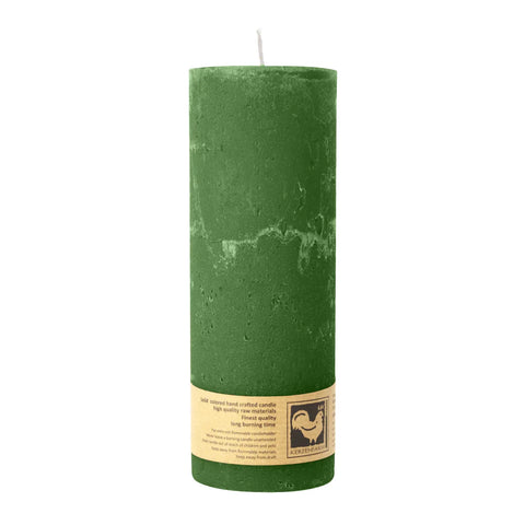 Stumpenkerze aus Paraffin, Dunkelgrün, Country, 70/190 mm, KERZENFARM HAHN, Brenndauer ca. 72h - luterne.shop