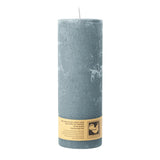 Stumpenkerze aus Paraffin, Grau, Country, 70/190 mm, KERZENFARM HAHN, Brenndauer ca. 72h - luterne.shop