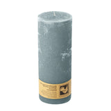 Stumpenkerze aus Paraffin, Grau, Country, 70/190 mm, KERZENFARM HAHN, Brenndauer ca. 72h - luterne.shop