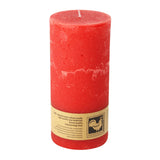 Stumpenkerze aus Paraffin, Rot, Country, 65/135 mm, KERZENFARM HAHN, Brenndauer ca. 54h - luterne.shop