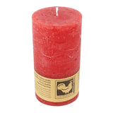 Stumpenkerze aus Paraffin, Rot, Country, 50/90 mm, KERZENFARM HAHN, Brenndauer ca. 29h - luterne.shop