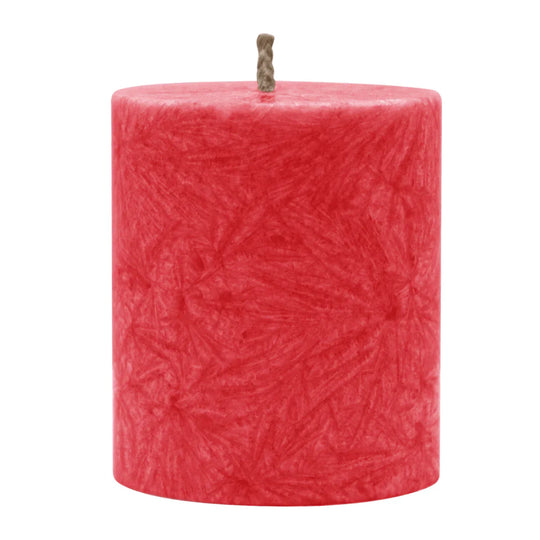 Stearin-Stumpenkerze, Rot, 64/75 mm, 100% pflanzlicher Wachs, KERZENFARM HAHN, Brenndauer ca. 19,5h