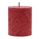 Stumpenkerze aus Stearin, Dunkelrot, 64/75 mm, 100% pflanzlicher Wachs, KERZENFARM HAHN, Brenndauer ca. 19,5h - luterne.shop