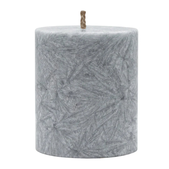 Stearin-Stumpenkerze, Grau, 64/75 mm, 100% pflanzlicher Wachs, KERZENFARM HAHN, Brenndauer ca. 19,5h