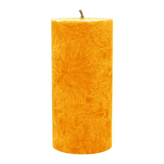 Stumpenkerze aus Stearin, Orange, 64/135 mm, 100% pflanzlicher Wachs, KERZENFARM HAHN, Brenndauer ca. 41h