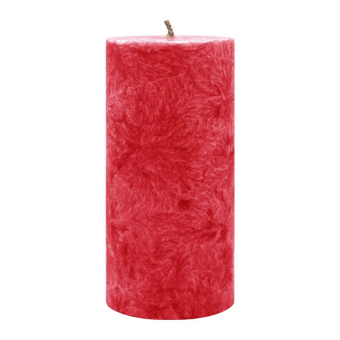 Stumpenkerze aus Stearin, Rot, 64/135 mm, 100% pflanzlicher Wachs, KERZENFARM HAHN, Brenndauer ca. 41h - luterne.shop