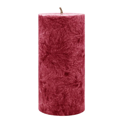 Stumpenkerze aus Stearin, Dunkelrot, 64/135 mm, 100% pflanzlicher Wachs, KERZENFARM HAHN, Brenndauer ca. 41h - luterne.shop