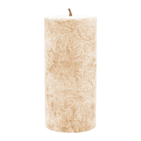 Stumpenkerze aus Stearin, Creme, 64/135 mm, 100% pflanzlicher Wachs, KERZENFARM HAHN, Brenndauer ca. 41h - luterne.shop