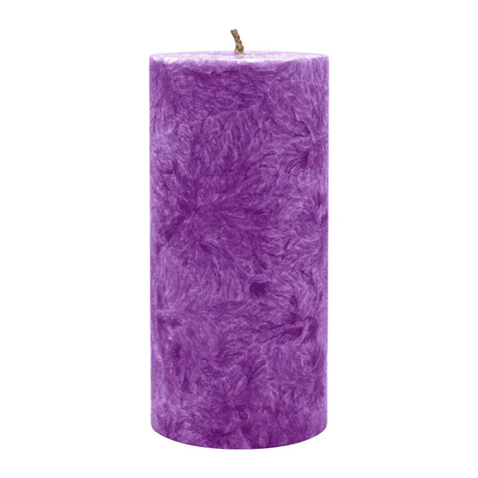 Stumpenkerze aus Stearin, Violett, 64/135 mm, 100% pflanzlicher Wachs, KERZENFARM HAHN, Brenndauer ca. 41h