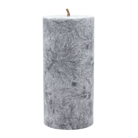Stumpenkerze aus Stearin, Grau, 64/135 mm, 100% pflanzlicher Wachs, KERZENFARM HAHN, Brenndauer ca. 41h - luterne.shop