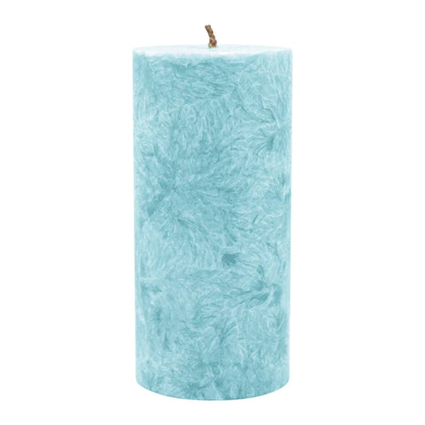 Stumpenkerze aus Stearin, Eisblau, 64/135 mm, 100% pflanzlicher Wachs, KERZENFARM HAHN, Brenndauer ca. 41h - luterne.shop