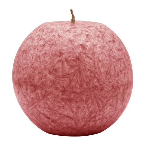Kugelkerze aus Stearin, Rot, Ø80 mm, 100% pflanzliches Wachs, KERZENFARM HAHN, Brenndauer ca. 25h - luterne.shop
