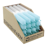 DIP DYE Stabkerzen Eisblau-Grau, 180/22 mm, KERZENFARM HAHN, 7h, 16 St.