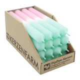DIP DYE Stabkerzen Mint-Pastellaltrosa, 180/22 mm, KERZENFARM HAHN, 7h, 16 St.