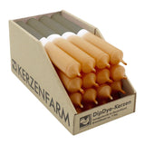 DIP DYE Stabkerzen Natur-Schlamm, 180/22 mm, KERZENFARM HAHN, 7h, 16 St.