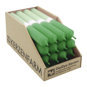 DIP DYE Stabkerzen Pinie-Salbei, 180/22 mm, KERZENFARM HAHN, Brenndauer 7h, 16 St.