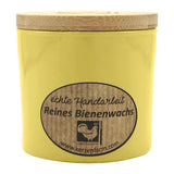 Bienenwachskerze im Glas, Gelb, 100% reines Bienenwachs, KERZENFARM HAHN, 70/70 mm, Brenndauer ca. 17h - luterne.shop
