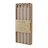 100% PURE, NATURAL WAX, Stabkerzen, Sand, WENZEL, 250/23 mm, Brenndauer ca. 10h, plastikfreie Verpackung, 4 Stück - luterne.shop