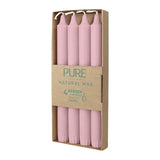 100% PURE, NATURAL WAX, Stabkerzen, Antikrosa, WENZEL, 250/23 mm, Brenndauer ca. 10h, plastikfreie Verpackung, 4 Stück - luterne.shop