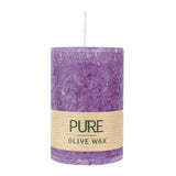100% PURE, OLIVE WAX, vegane Stumpenkerze, Erika, WENZEL, 90/60 mm, Brenndauer ca. 27h - luterne.shop