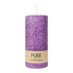 PURE OLIVE WAX, Erika, vegane Stumpenkerze, WENZEL, 130/60 mm, Brenndauer ca. 40h
