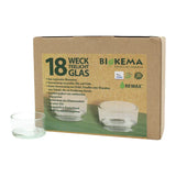 Glas für Teelichter ohne Aluminiumhülle, BIOKEMA, wiederverwendbar, Größe für Teelichter mit Ø38 mm, 18 Stück pro Verpackung - luterne.shop