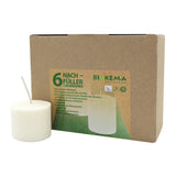 100% ÖKO-Nachfüll-Teelicht aus regionaler Bio-Masse, BIOKEMA, 48/40 mm, Brenndauer ca. 12h, ohne Aluminiumhülle, 6 Stück pro Verpackung - luterne.shop
