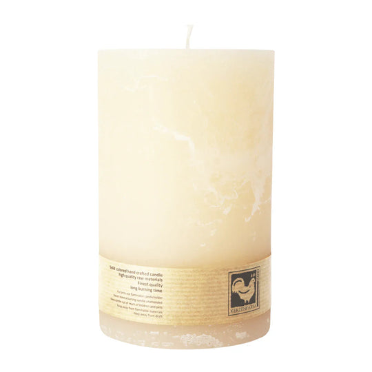 Stumpenkerze aus Paraffin, Creme, Country, 100/150 mm, KERZENFARM HAHN, Brenndauer ca. 88h