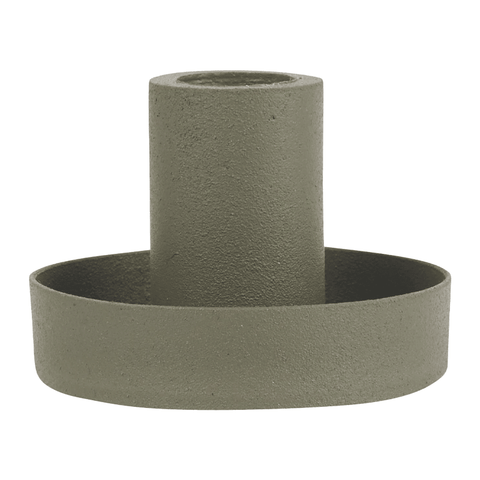 Kerzenhalter für Stabkerzen, staubig grün, H40/Ø50 mm, Ib Laursen - luterne.shop