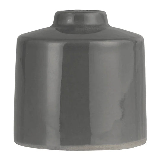 Kerzenhalter aus Keramik für Stabkerzen mit Ø22 mm, Grau, H80/Ø78 mm, Ib Laursen