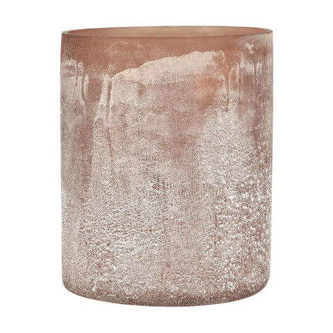 Kerzenhalter aus recyceltem Glas, Faded Rose, Frost-Look, H160/Ø130 mm, Ib Laursen - luterne.shop