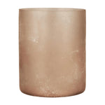 Kerzenhalter aus recyceltem Glas, Rosa, Frost-Look, H160/Ø130 mm, Ib Laursen