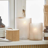 Kerzenhalter aus recyceltem Glas, Rosa, Frost-Look, H160/Ø130 mm, Ib Laursen - luterne.shop