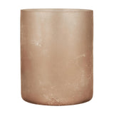 Kerzenhalter aus recyceltem Glas, Rosa, Frost-Look, H160/Ø130 mm, Ib Laursen - luterne.shop