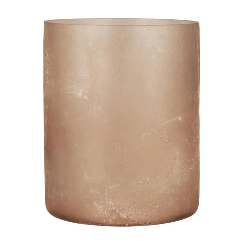 Kerzenhalter aus recyceltem Glas, Rosa, Frost-Look, H160/Ø130 mm, Ib Laursen - luterne.shop