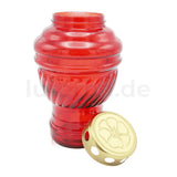 Grablaterne aus Glas, rot, mit abnehmbarem Deckel, 220/130 mm, Grabschmuck, Grabdekoration - luterne.shop