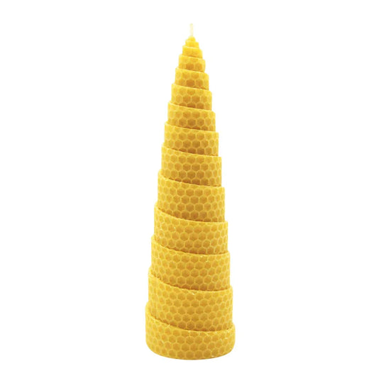 Waben-Spiralkerze, 100% reines Bienenwachs, KERZENFARM HAHN, 200/58 mm, Brenndauer ca. 15h