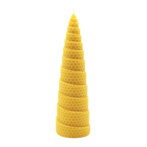 Waben-Spiralkerze, 100% reines Bienenwachs, KERZENFARM HAHN, 200/58 mm, Brenndauer ca. 15h - luterne.shop