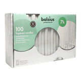Spitzkerzen, Weiß, BOLSIUS, 23/240 mm, Brenndauer ca. 7h, Box mit 100 Stück - luterne.shop