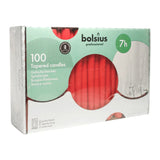 Spitzkerzen, Rot, BOLSIUS, 23/240 mm, Brenndauer ca. 7h, Box mit 100 Stück - luterne.shop