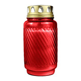 Laternenglas mit Golddeckel, Grabkerze aus Glas, Rot, BOLSIUS, Brenndauer ca. 100h, 173/90 mm, Grabschmuck, Grabdekoration - luterne.shop