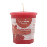 TRUE SCENTS, Duftvotivkerze, Pomegranate, Granatapfel, BOLSIUS, 53/45 mm, Brenndauer ca. 15h, 12 Stück pro Verpackung - luterne.shop