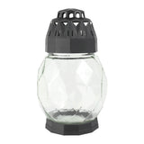 Grablaterne aus Glas „Diamond“ mit Nachfüller, Weiß, BOLSIUS, 108/178 mm, Grabschmuck, Grabdekoration - luterne.shop