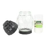Grablaterne aus Glas „Diamond“ mit Nachfüller, Weiß, BOLSIUS, 108/178 mm, Grabschmuck, Grabdekoration - luterne.shop