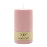 PURE NATURAL WAX, Antikrosa, Stumpenkerze, WENZEL, 130/70 mm, Brenndauer ca. 47h, 100% plastikfrei